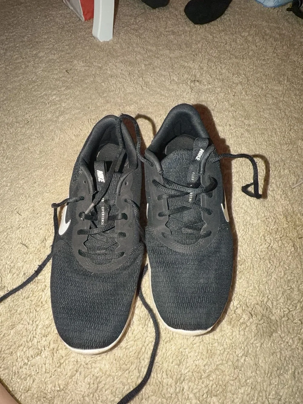 Black kids Athletic Sneakers with White Swoosh
